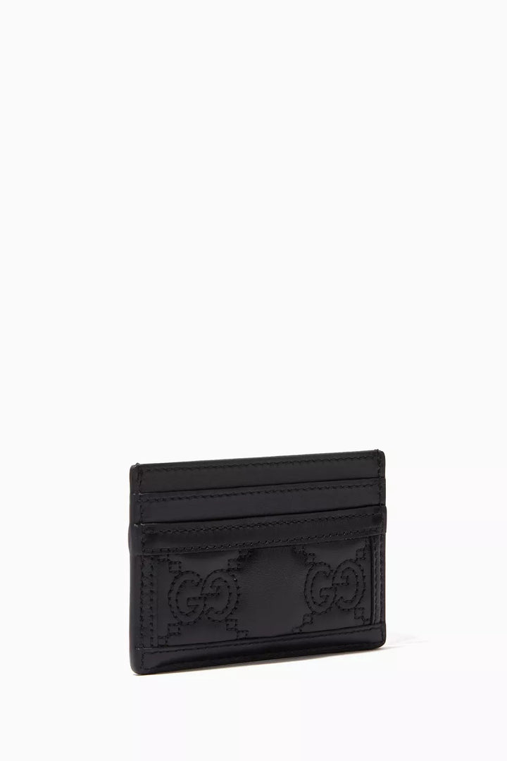 GUCCI GG MATELASSÉ CALFSKIN LEATHER CARD CASE
