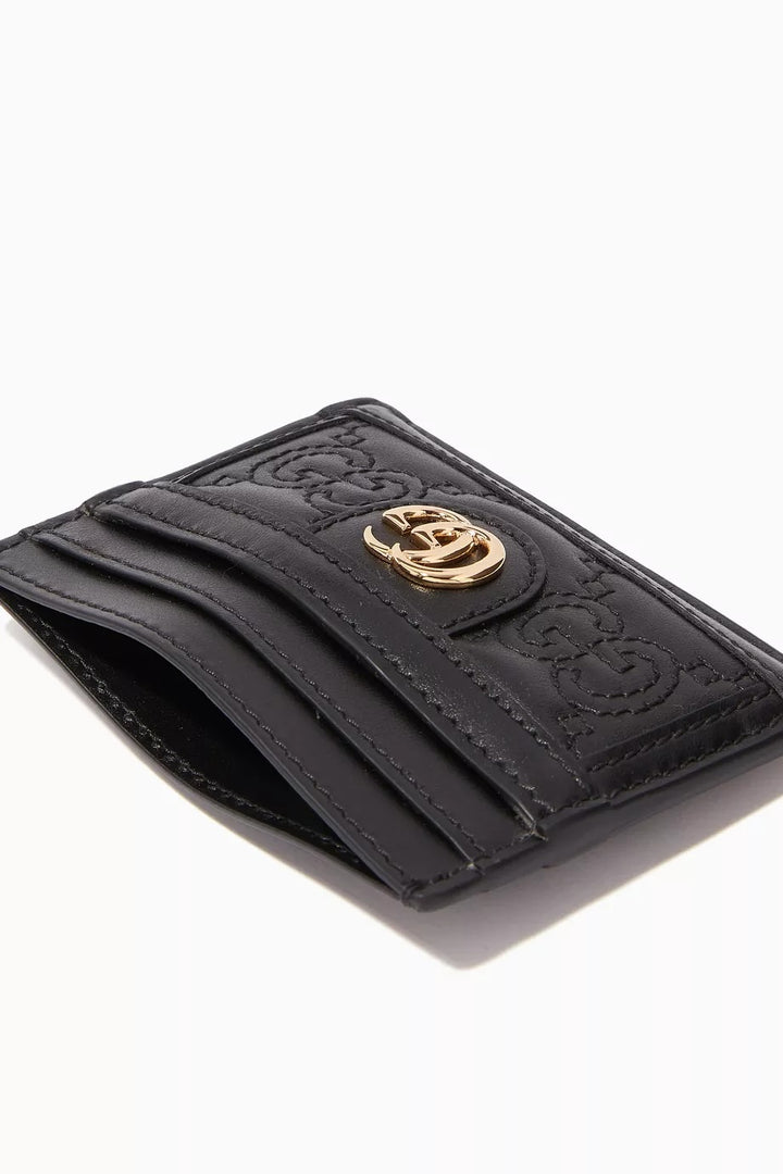 GUCCI GG MATELASSÉ CALFSKIN LEATHER CARD CASE