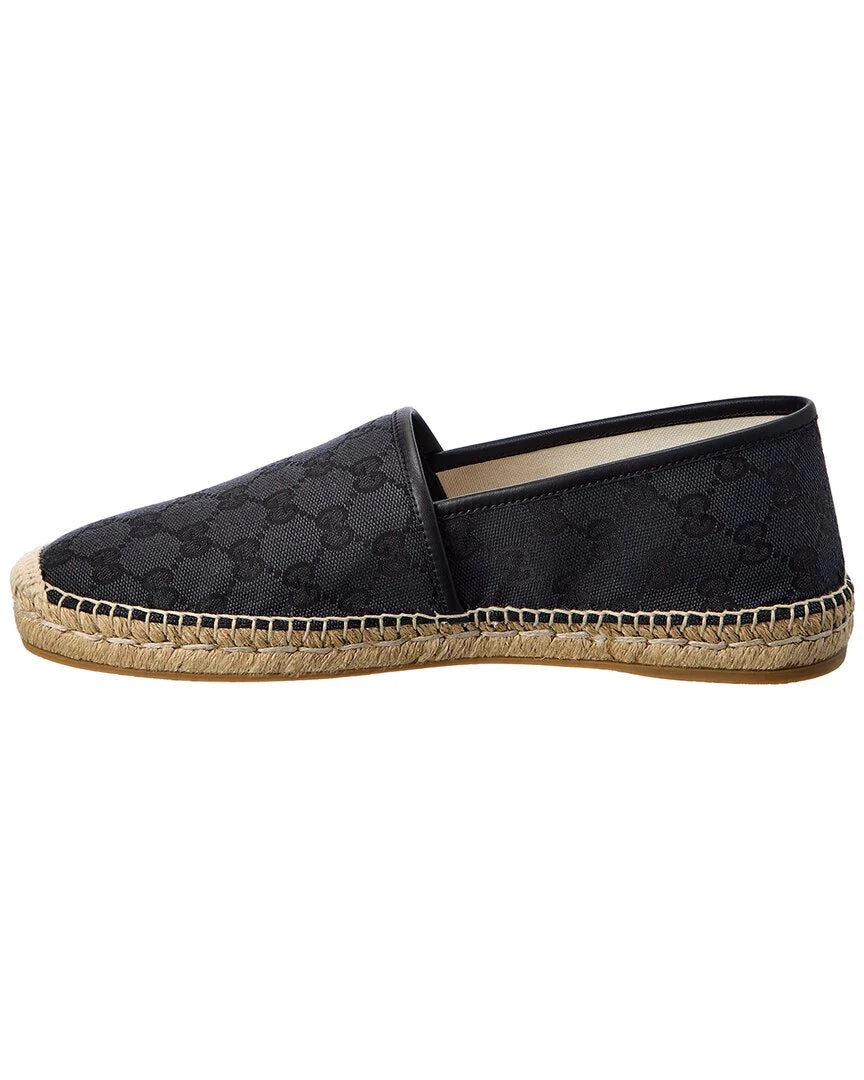 GUCCI GG MONOGRAM CANVAS &amp; LEATHER ESPADRILLE