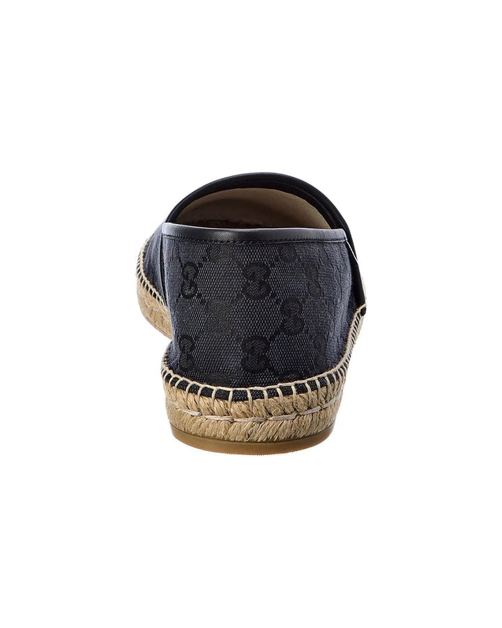 GUCCI GG MONOGRAM CANVAS &amp; LEATHER ESPADRILLE