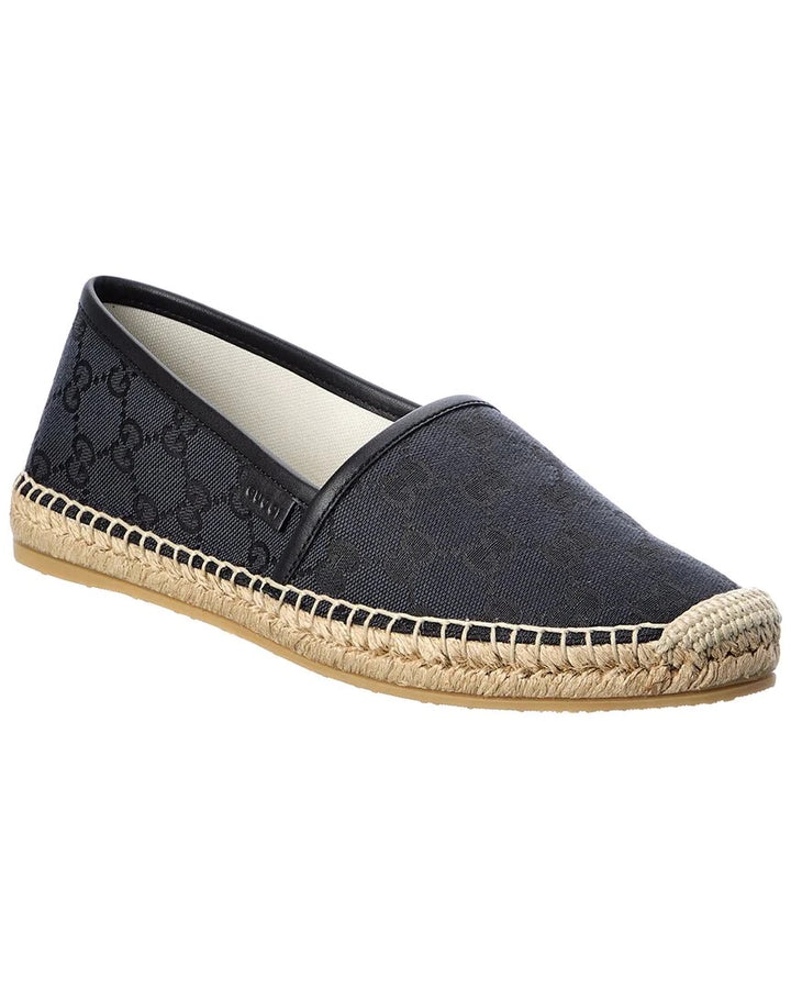 GUCCI GG MONOGRAM CANVAS &amp; LEATHER ESPADRILLE