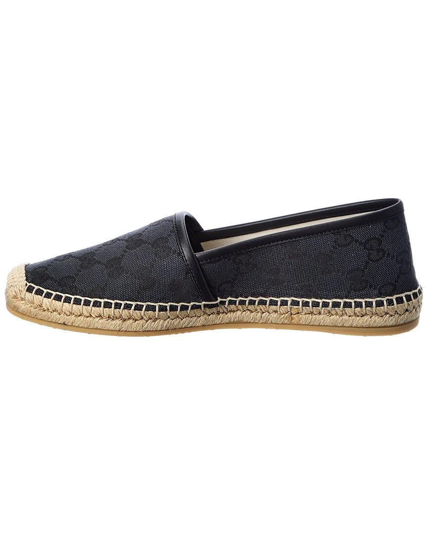 GUCCI GG MONOGRAM CANVAS &amp; LEATHER ESPADRILLE