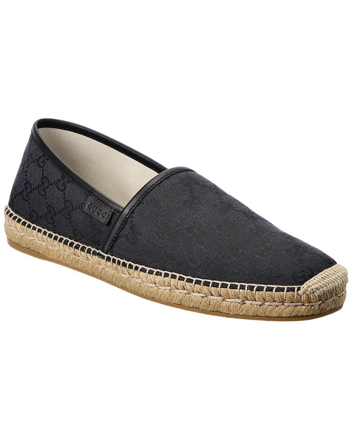 GUCCI GG MONOGRAM CANVAS &amp; LEATHER ESPADRILLE