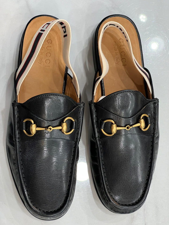 GUCCI GOATSKIN HORSEBIT SLINGBACK MULES