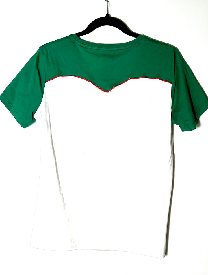GUCCI GREEN GRAPHIC PRINT KING SNAKE EMBROIDERED T-SHIRT