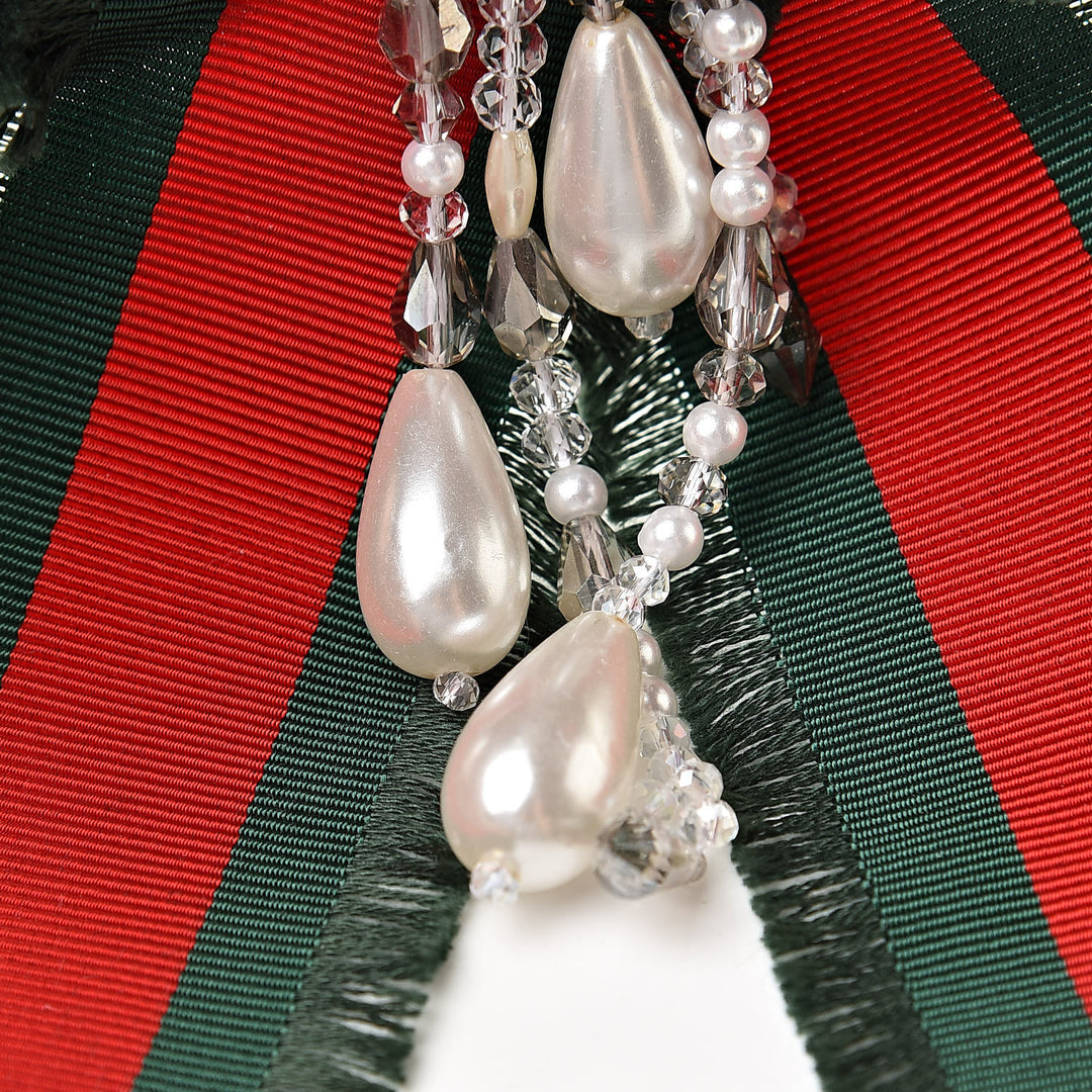 Brand new with box & bag Gucci Grosgrain Bow Brooch Pin with Pearls &Crystals Gucci Bow Brooch Grosgrain Rhinestone Multicolor Ladies  main image 3