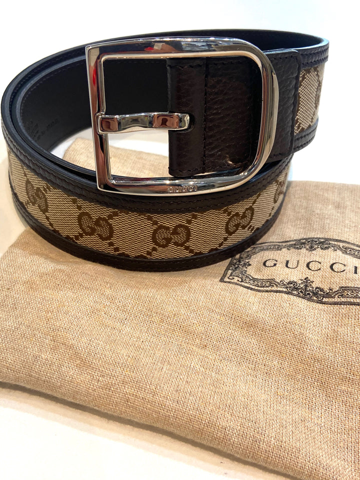 GUCCI GG SUPREME GUCCISSIMA CALFSKIN 40MM PALLADIUM BUCKLE BELT