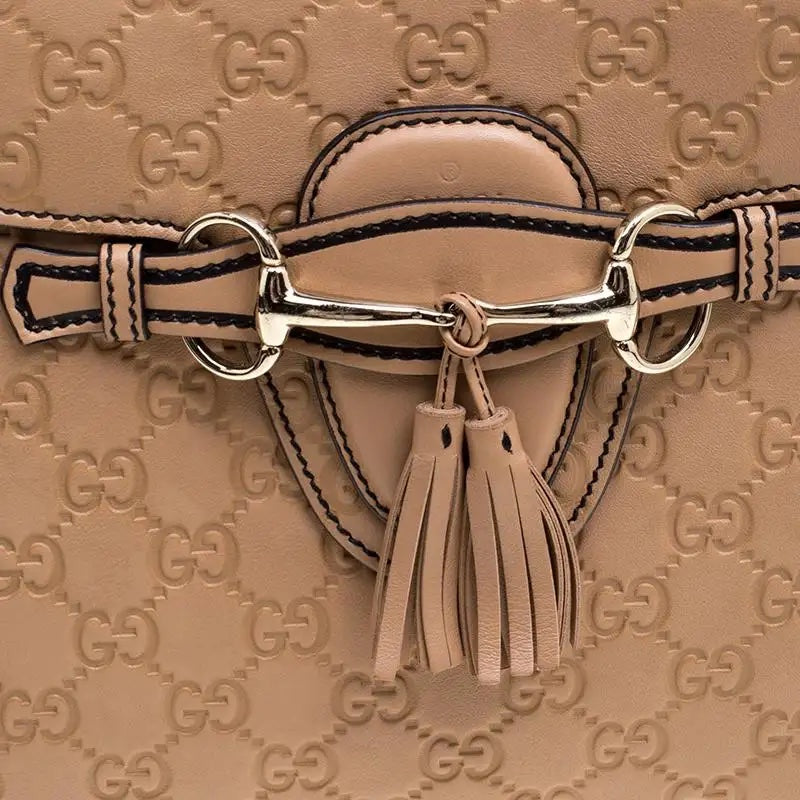 GUCCI GUCCISSIMA EMILY LARGE LEATHER CHAIN BAG