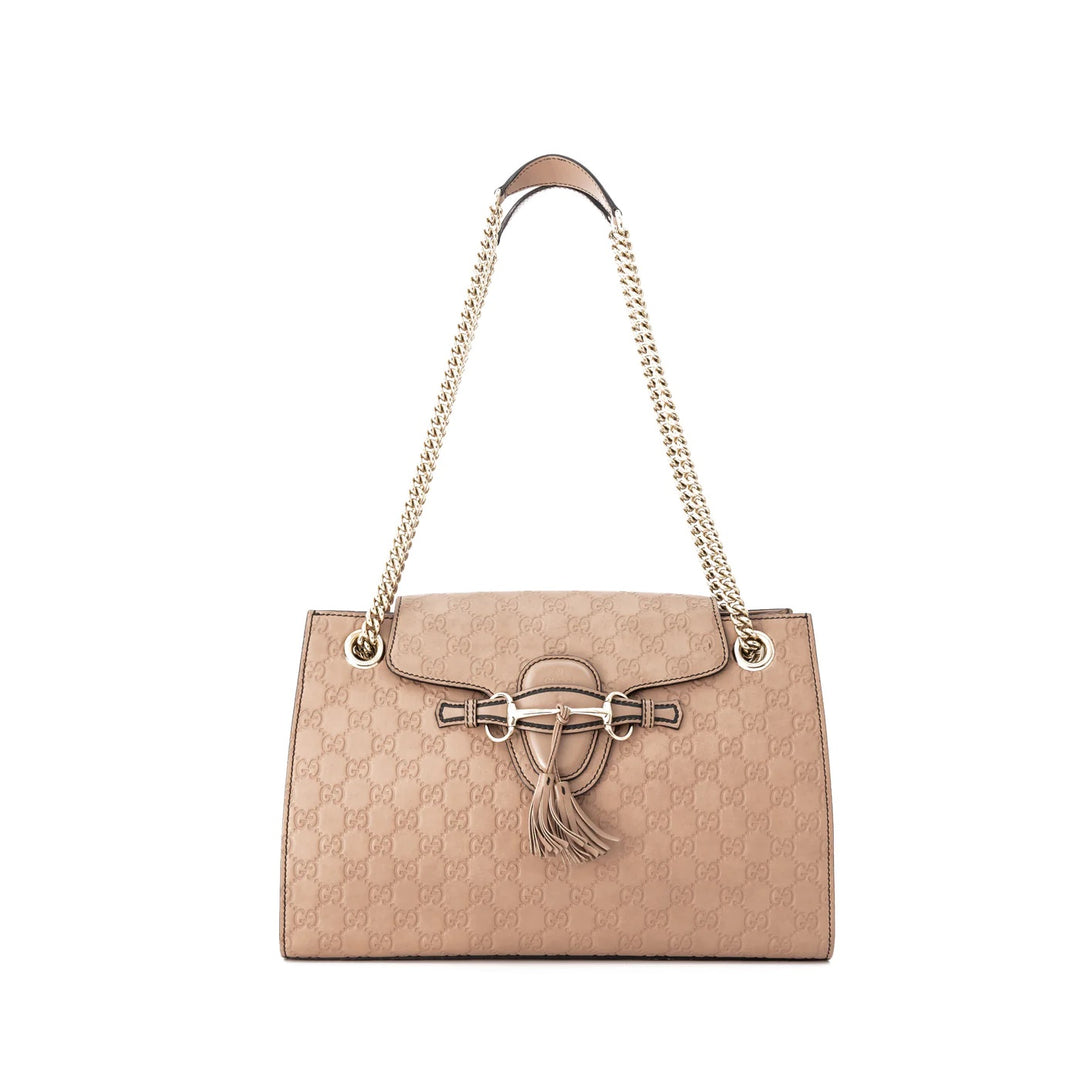 GUCCI GUCCISSIMA EMILY LARGE LEATHER CHAIN BAG