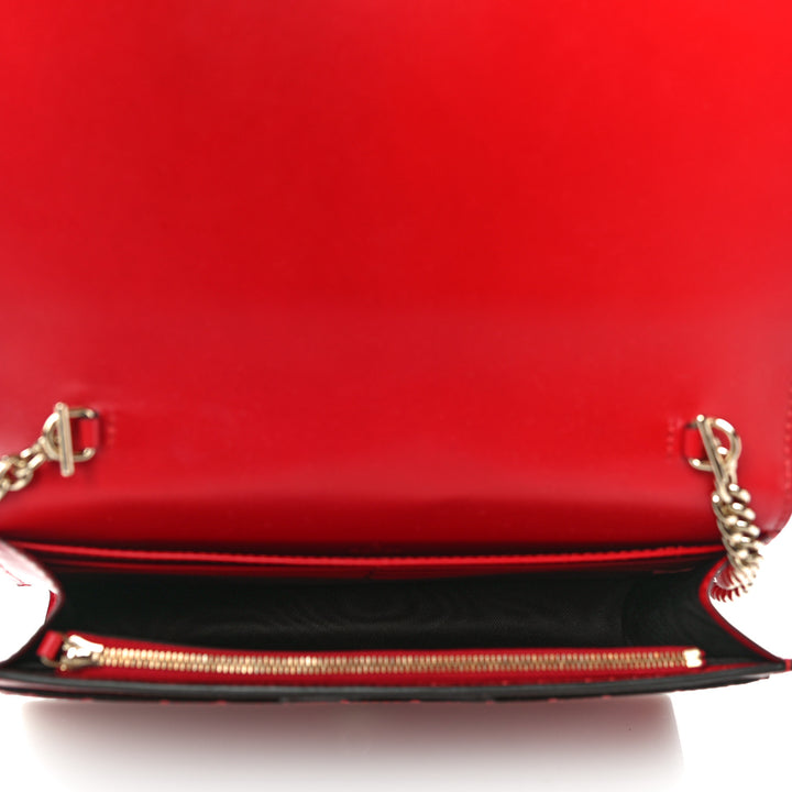 GUCCI GUCCISSIMA LEATHER SIGNATURE BOW WALLET ON CHAIN