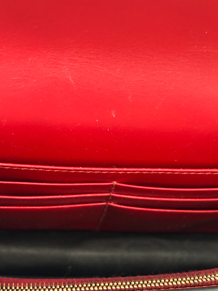 GUCCI GUCCISSIMA LEATHER SIGNATURE BOW WALLET ON CHAIN