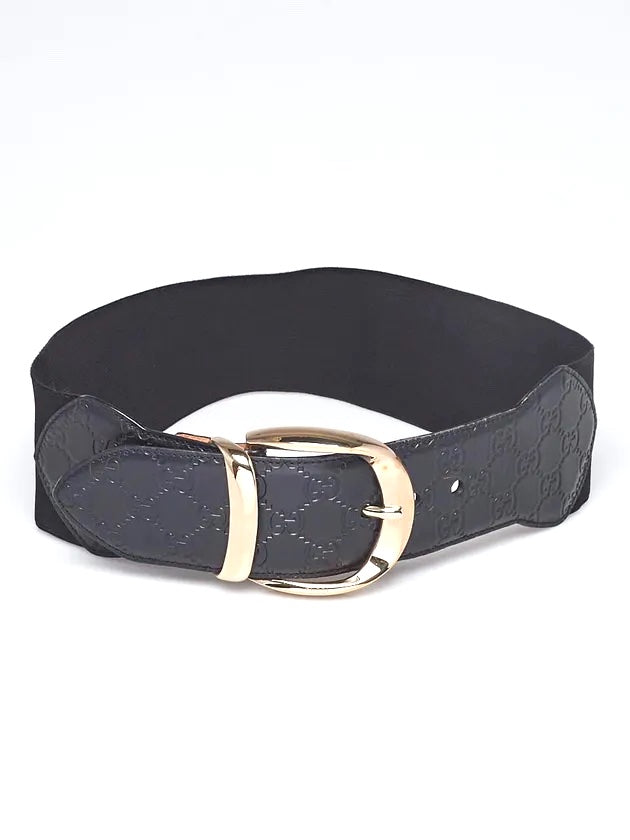 GUCCI GUCCISSIMA VINTAGE LEATHER &amp; ELASTIC WIDE BELT