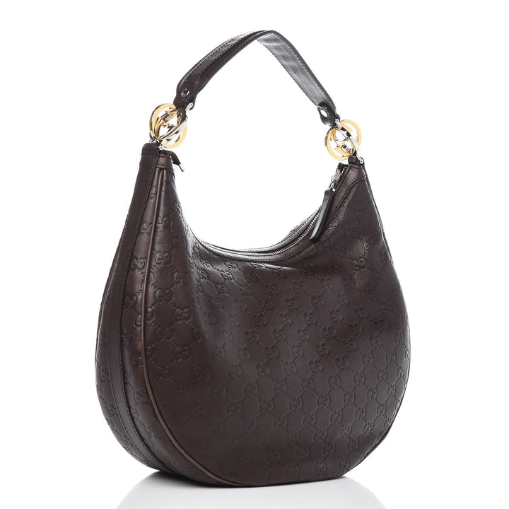 GUCCI GUCCISSIMA MEDIUM GG TWINS LEATHER HOBO BAG