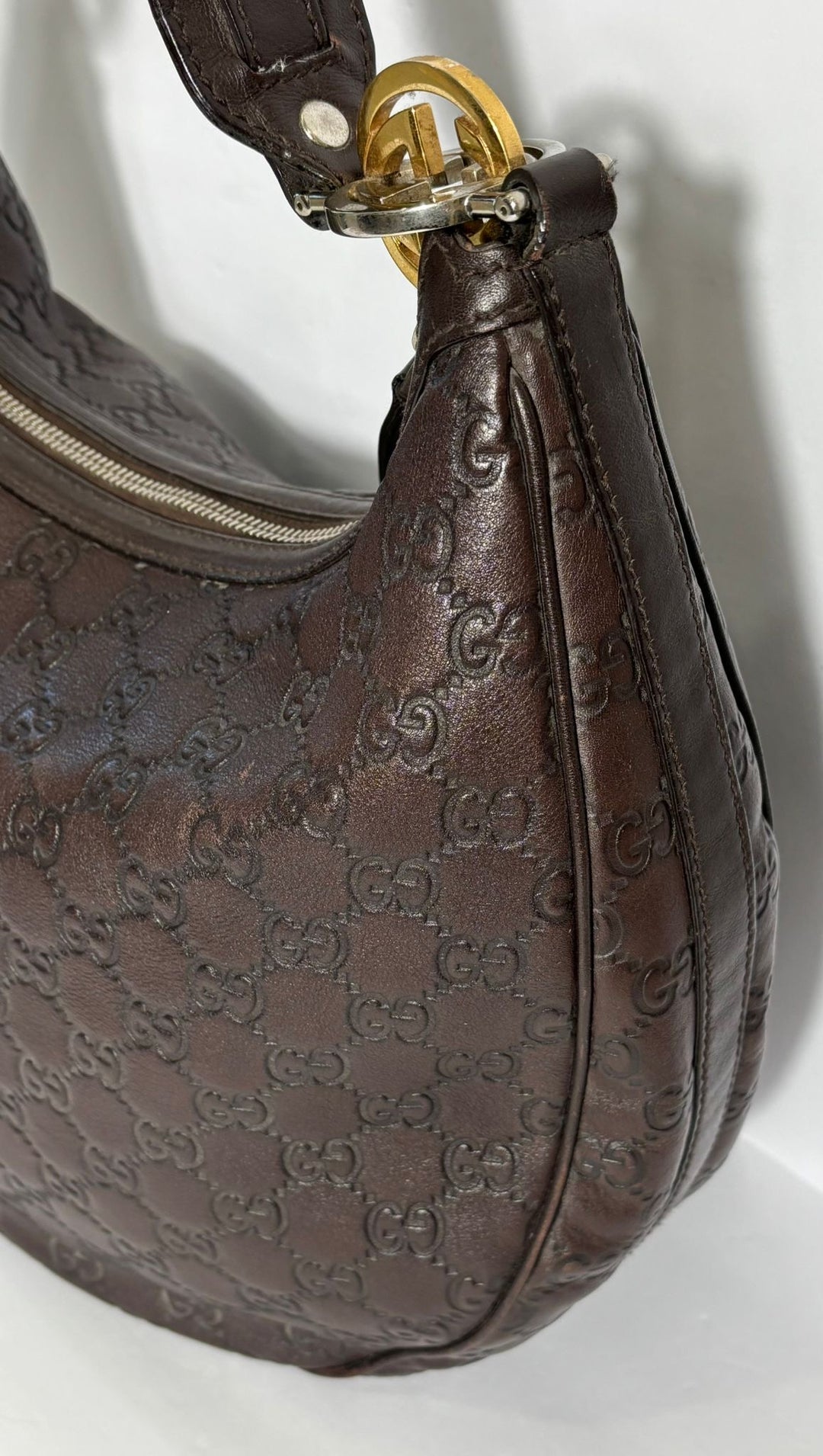 GUCCI GUCCISSIMA MEDIUM GG TWINS LEATHER HOBO BAG
