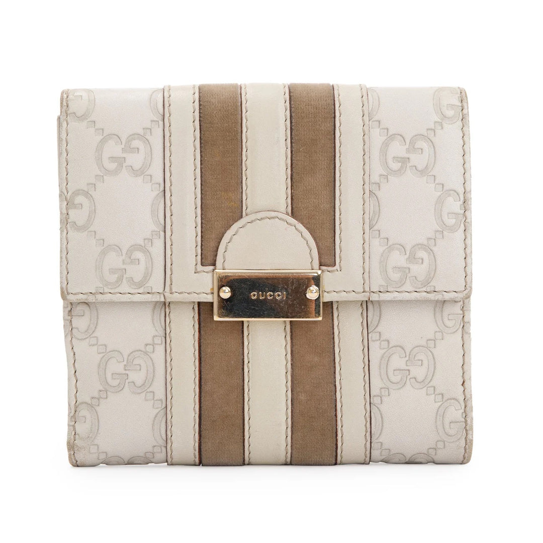 GUCCI GUCCISSIMA VINTAGE LEATHER &amp; SUEDE FLAP WALLET