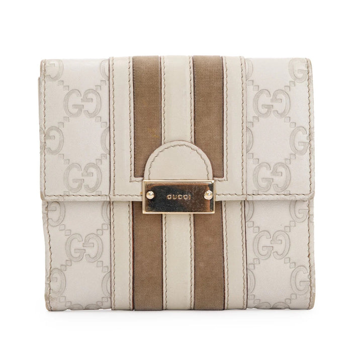 GUCCI GUCCISSIMA VINTAGE LEATHER &amp; SUEDE FLAP WALLET