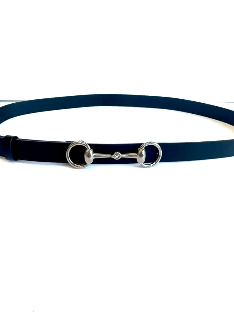 GUCCI HORSEBIT BUCKLE CALFSKIN LEATHER SKINNY BELT