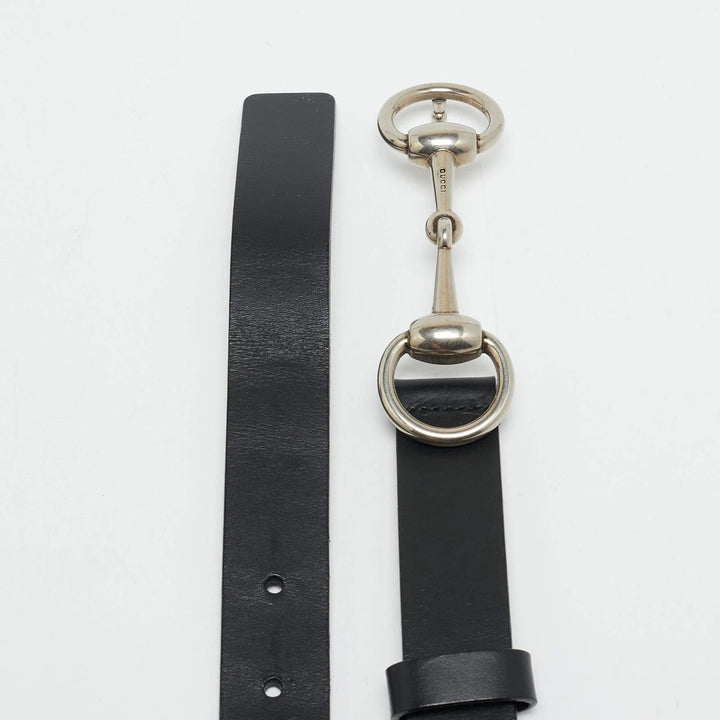 GUCCI HORSEBIT BUCKLE CALFSKIN LEATHER SKINNY BELT