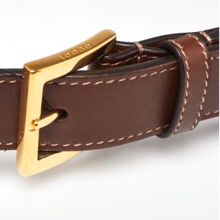 GUCCI HORSEBIT WEB STRIPE &amp; LEATHER BELT