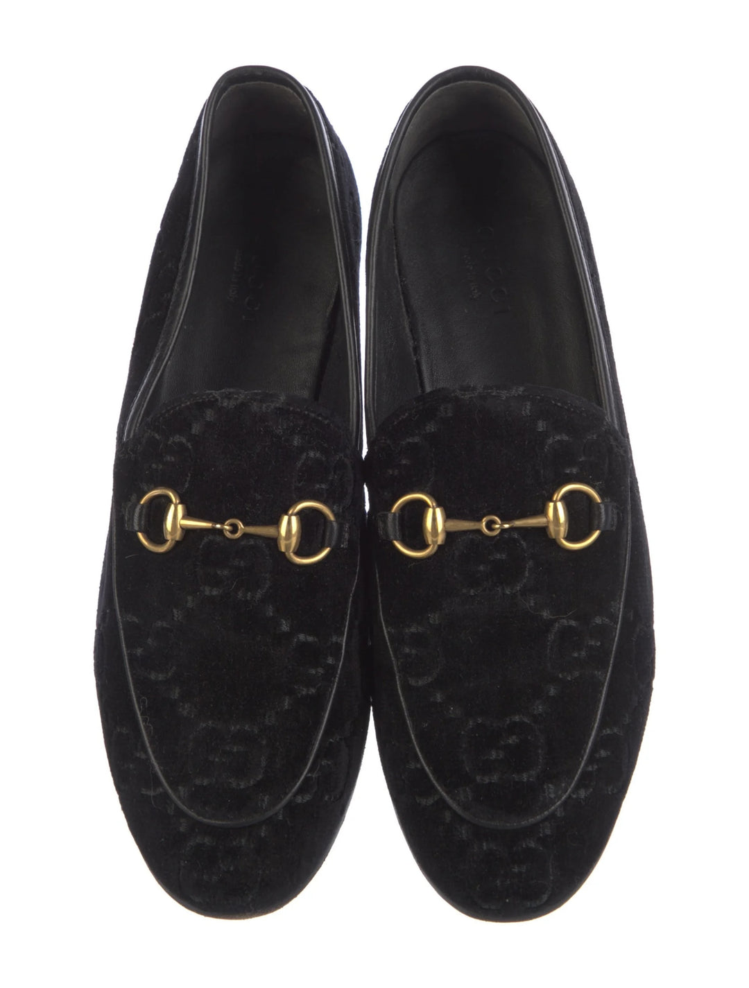 GUCCI GG MONOGRAM HORSEBIT JORDAAN VELVET LOAFERS