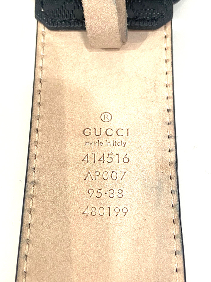 GUCCI GG IMPRIME MONOGRAM LEATHER BELT
