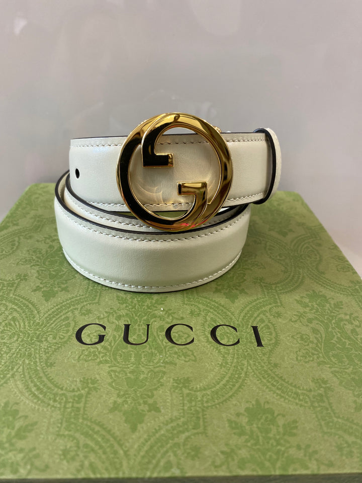 GUCCI INTERLOCKING G BUCKLE LEATHER BELT