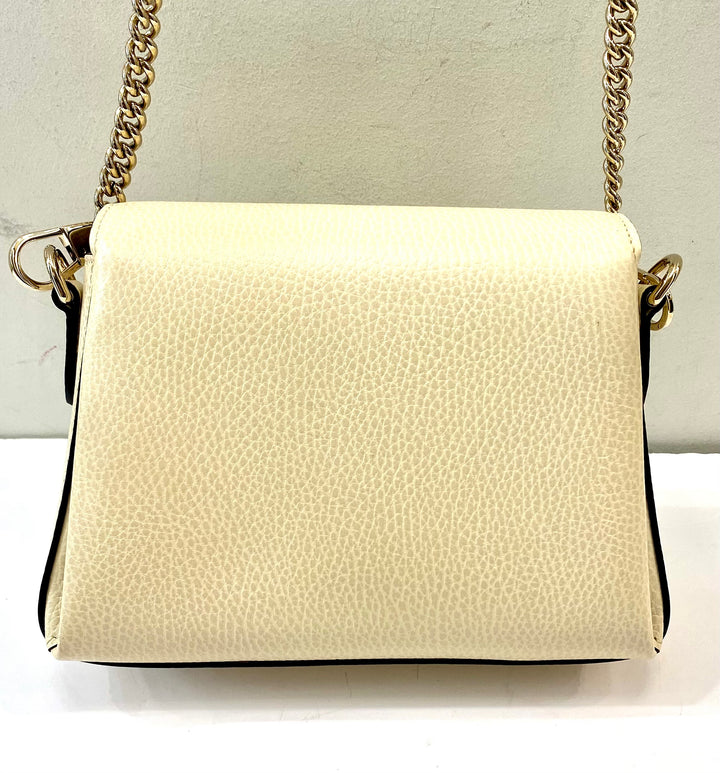 GUCCI INTERLOCKING G CALFSKIN LEATHER CHAIN BAG