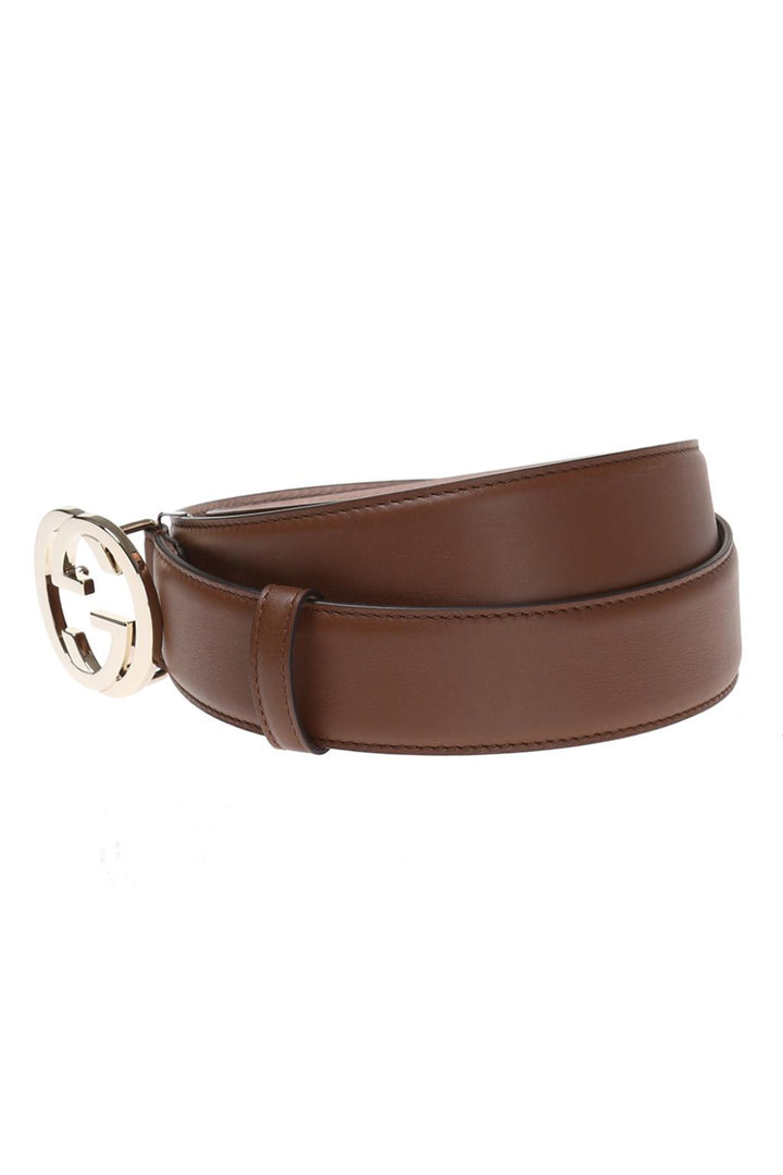 GUCCI INTERLOCKING G BUCKLE LEATHER BELT