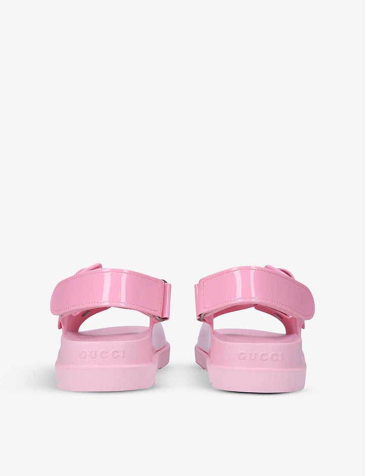 GUCCI GG ISLA LOGO EMBOSSED RUBBER SANDALS