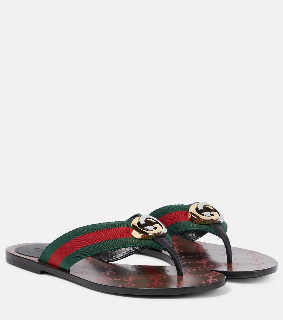 GUCCI GG THONG WEB THONG SANDALS