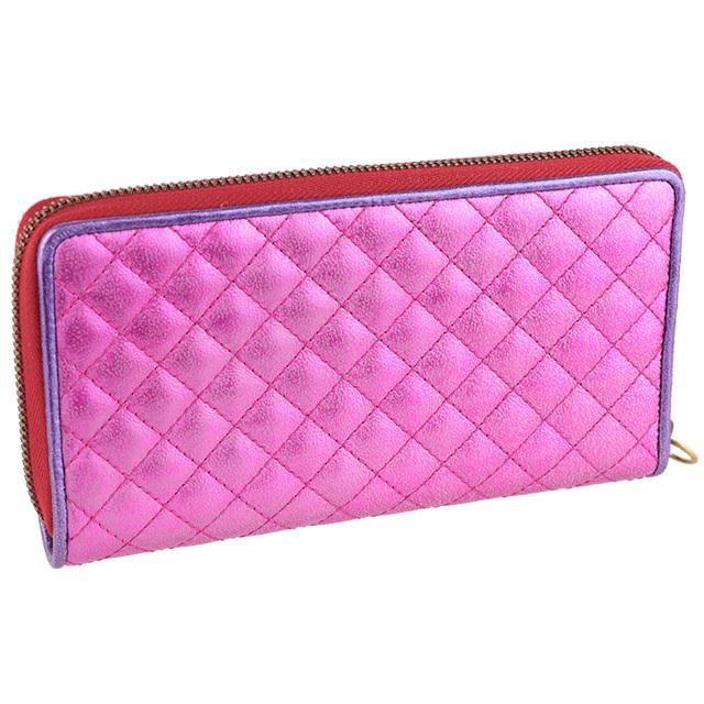 GUCCI LAMINTED NAPPA LEATHER TAPUNTATA ZUMI ZIPPY WALLET