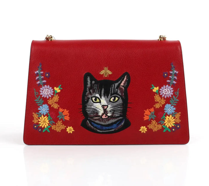 GUCCI LINEA RICAMI FLORAL EMBROIDERED LARGE SHOULDER BAG