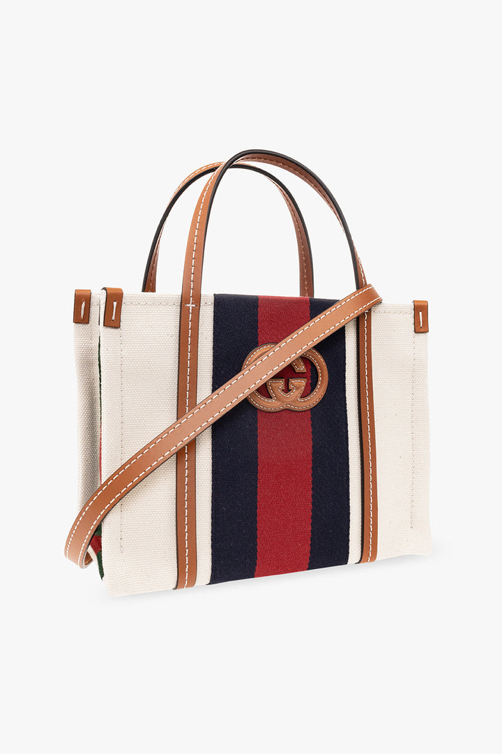 GUCCI INTERLOCKING G WEB MINI TOTE BAG