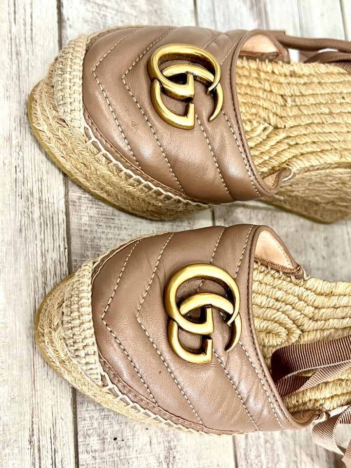 GUCCI MATELASSE LEATHER PLATFORM ESPADRILLES – Caroline's Fashion