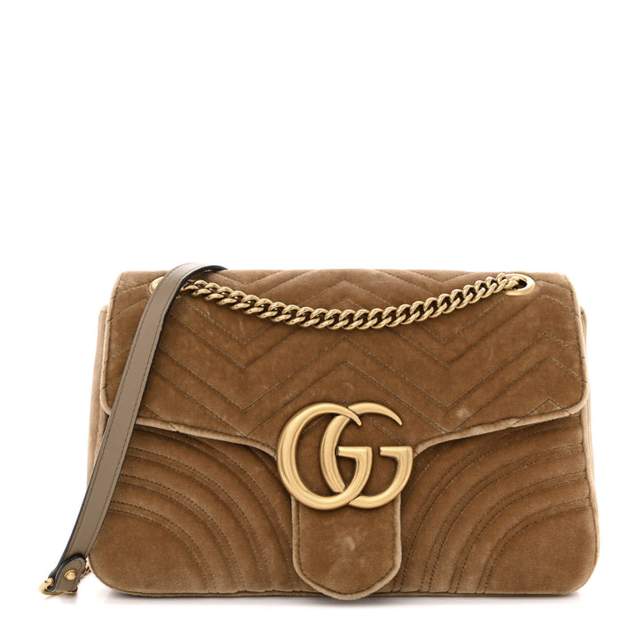GUCCI GG MARMONT 2.0 MATELASSE MEDIUM VELVET SHOULDER BAG