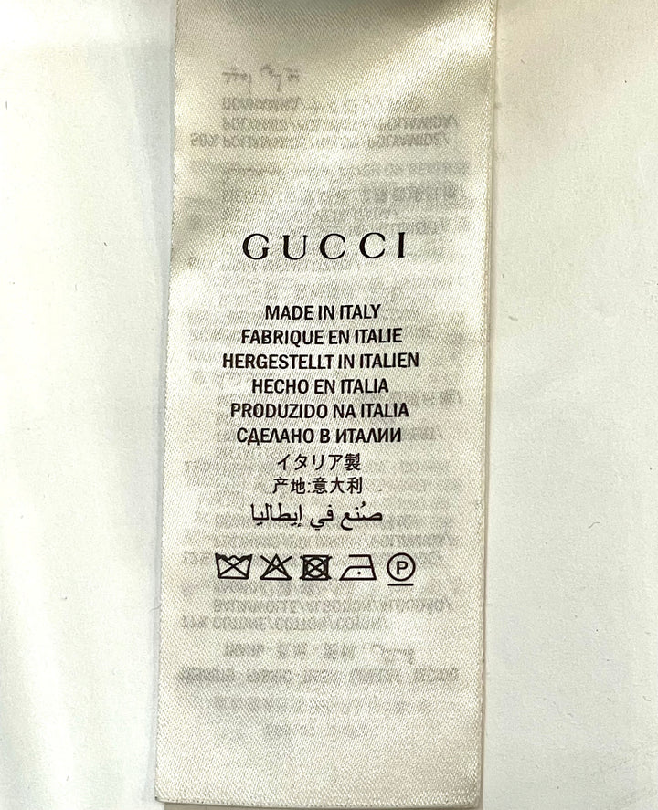 GUCCI GG SUPREME METALLIC JACQUARD KNIT COTTON BLEND V-NECK SWEATER