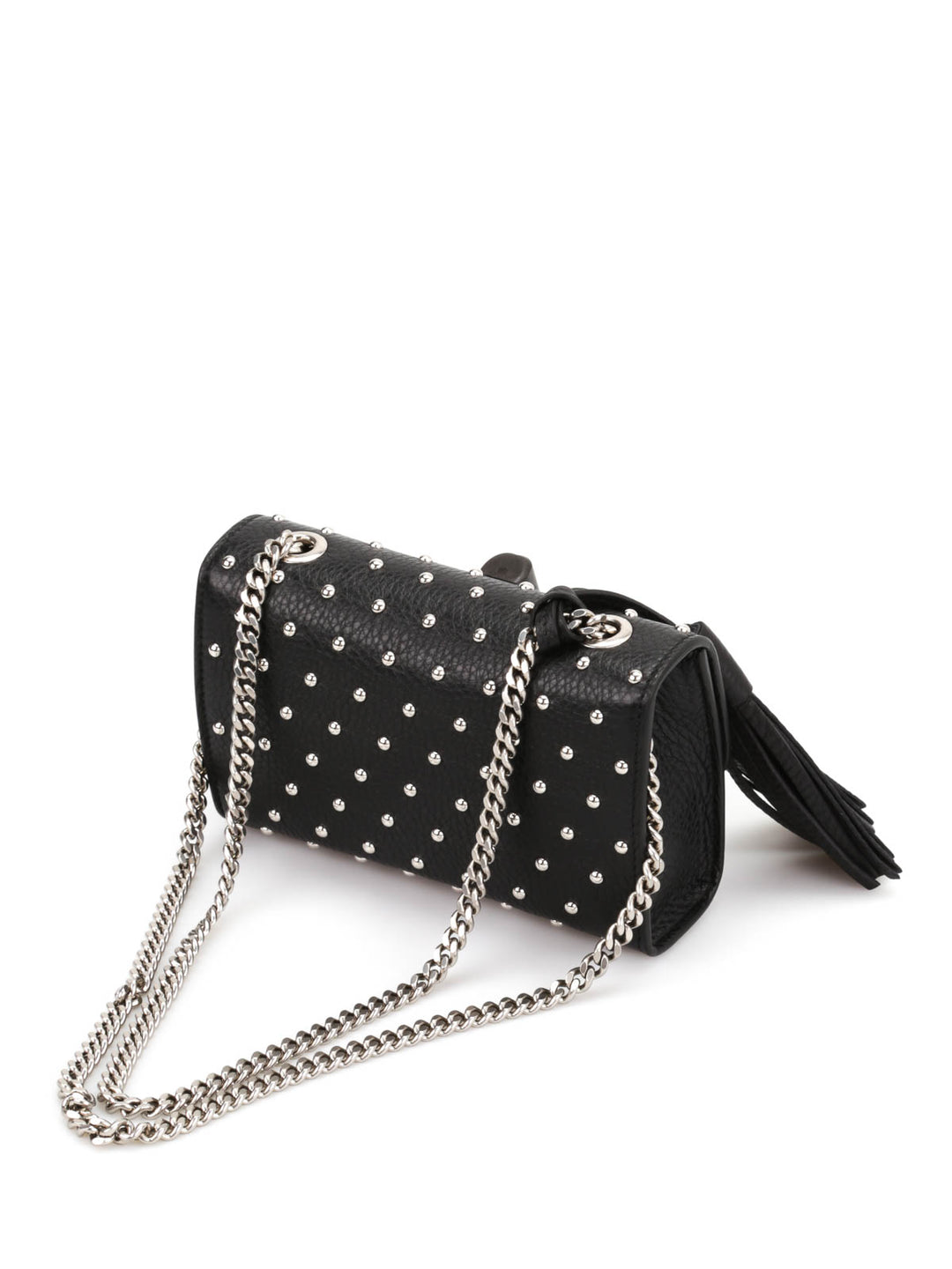 GUCCI MISS BAMBOO STUDDED LEATHER SHOULDER BAG