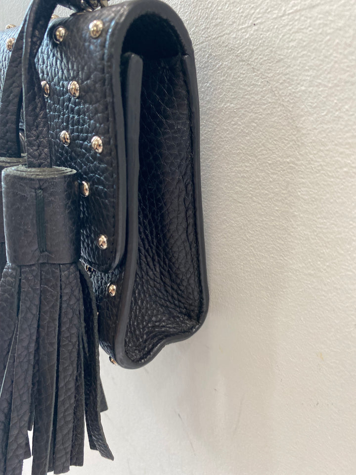 GUCCI MISS BAMBOO STUDDED LEATHER SHOULDER BAG