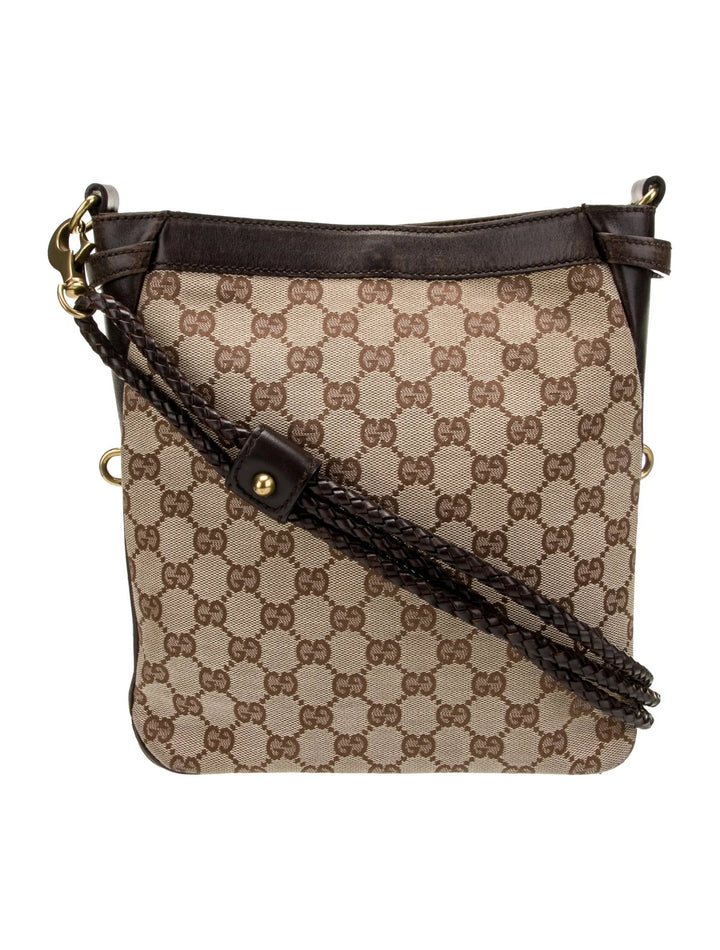 GUCCI GG MONOGRAM BRAIDED STRAP VINTAGE MESSENGER BAG