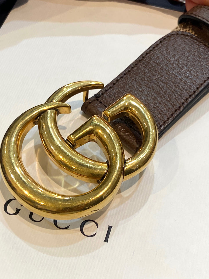 GUCCI GG MARMONT JUMBO GG MONOGRAM 40MM CALFSKIN BELT