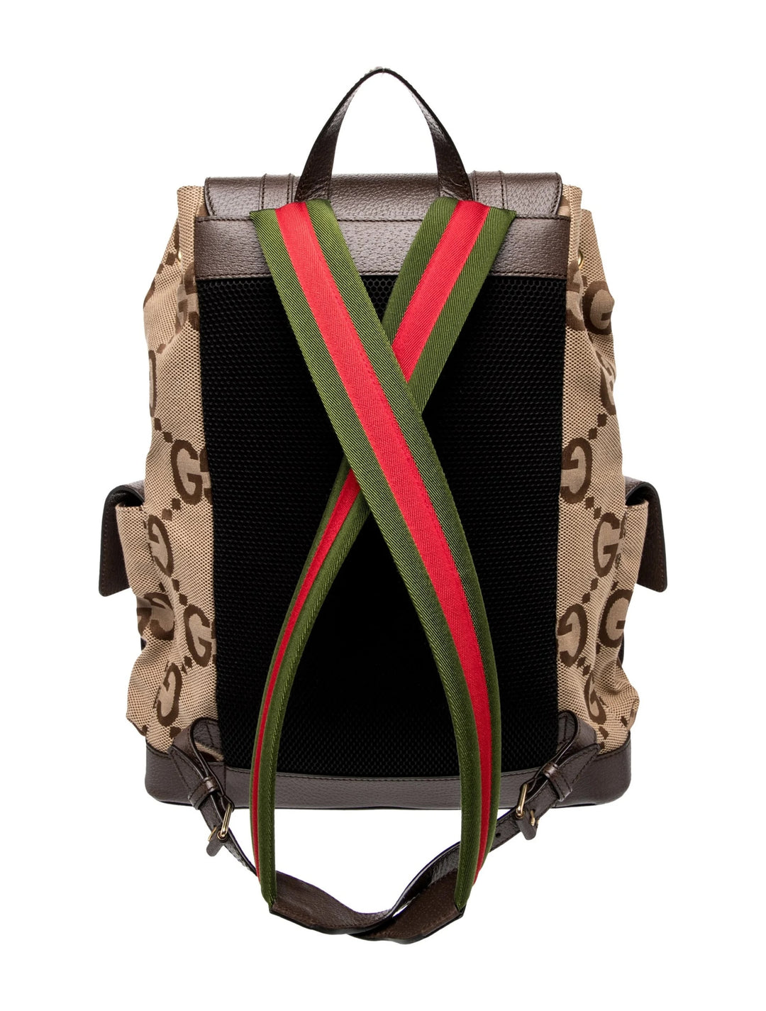 GUCCI MONOGRAM JUMBO GG DOUBLE BUCKLE BACKPACK