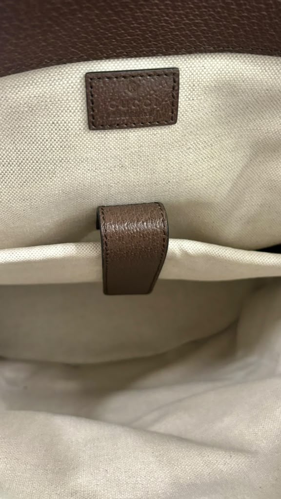 GUCCI MONOGRAM JUMBO GG DOUBLE BUCKLE BACKPACK