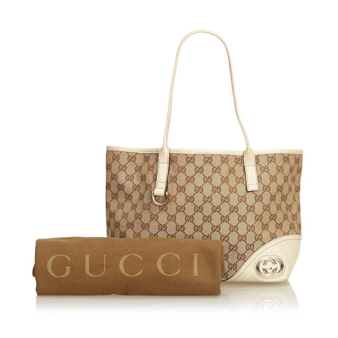 GUCCI MONOGRAM BRITT JACQUARD MEDIUM TOTE BAG