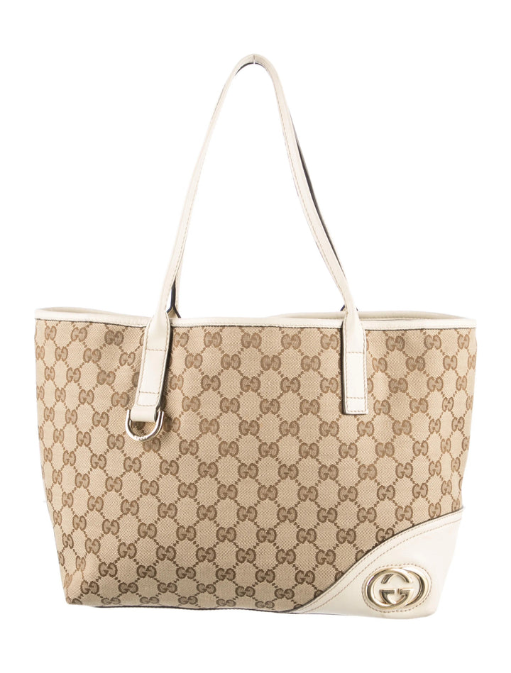 GUCCI MONOGRAM BRITT JACQUARD MEDIUM TOTE BAG