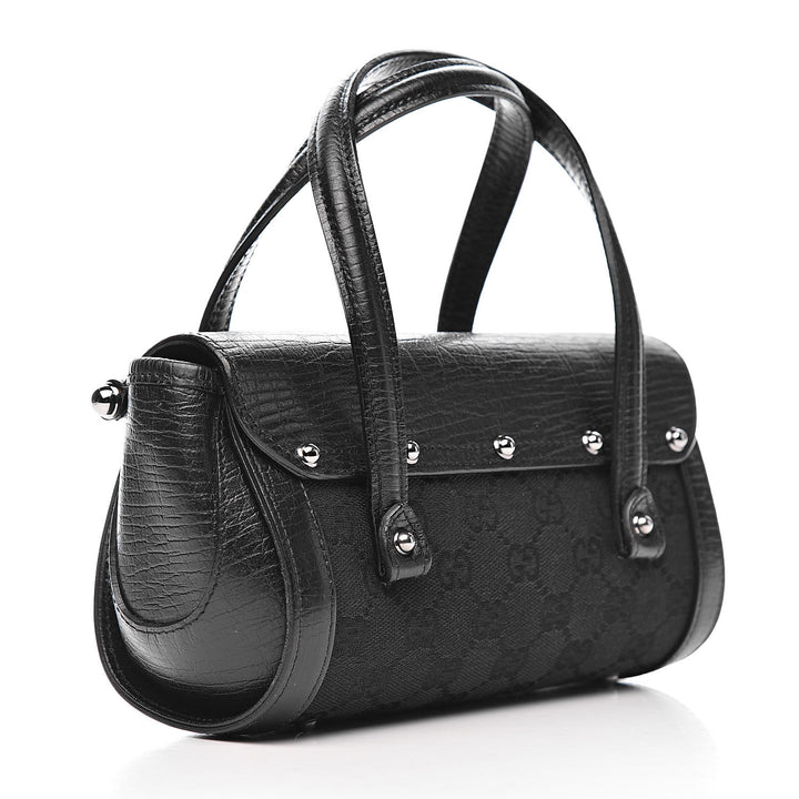 GUCCI MONOGRAM SMALL BAMBOO BULLET BAG