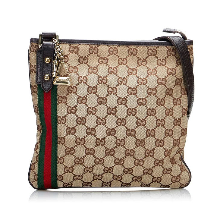 GUCCI MONOGRAM WEB JOLICOEUR CHARMS MESSENGER BAG