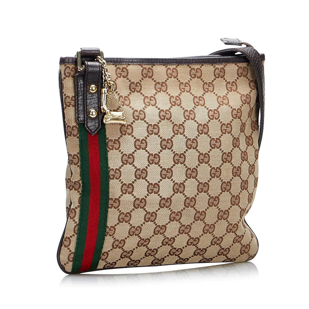 GUCCI MONOGRAM WEB JOLICOEUR CHARMS MESSENGER BAG