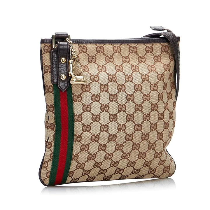 GUCCI MONOGRAM WEB JOLICOEUR CHARMS MESSENGER BAG