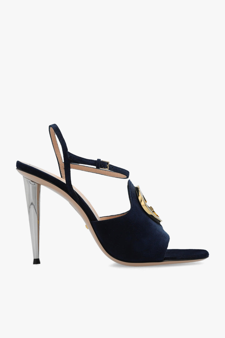 GUCCI BLONDIE HIGH-HEEL SUEDE SANDALS