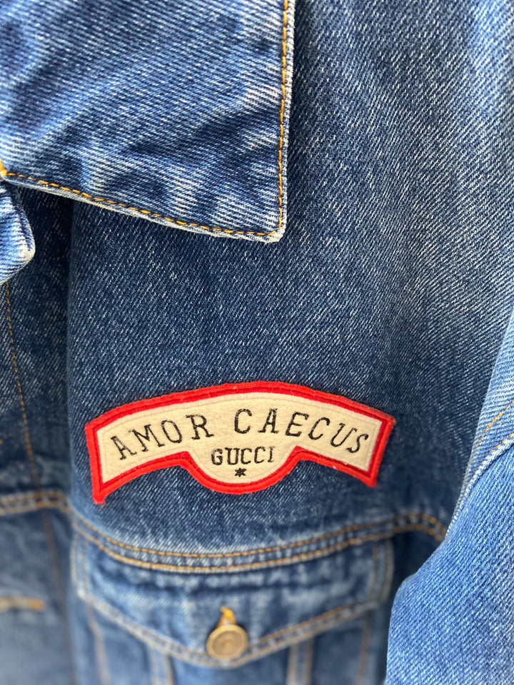 GUCCI OVERSIZED AMOR CAECUS DENIM JACKET